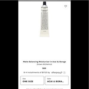 Grown Alchemist Matte Balancing Moisturizer! NIB!